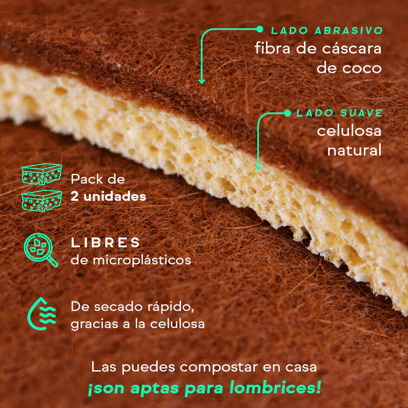 Esponjas Ecológicas de Coco